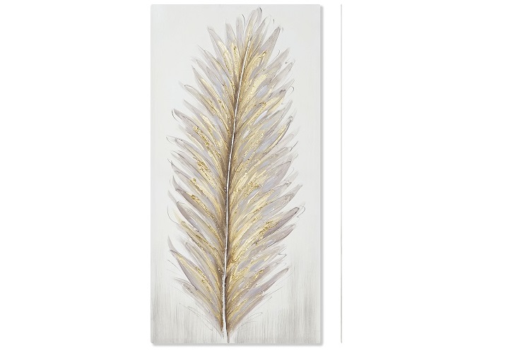 CUADRO LIENZO MDF 40X3X80CM PLUMA